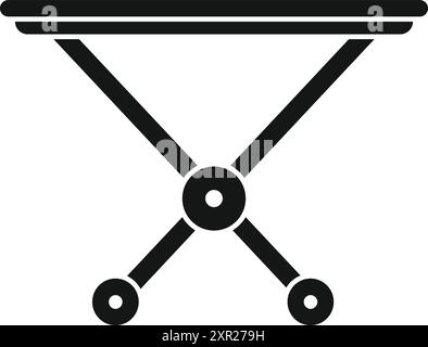 Table de camping pliante debout sur fond blanc, style simple Illustration de Vecteur