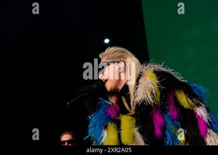 Alison Goldfrapp se produit sur la scène principale du Wilderness Festival 2024 à Cornbury Park le 3 août 2024. Charlbury, Oxfordshire. Crédit : Michae Banque D'Images