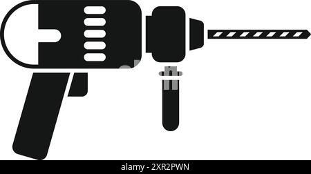 Perceuse électrique puissante idéale pour la construction, la rénovation et les projets de bricolage, dotée d'une conception robuste et d'un foret pointu Illustration de Vecteur