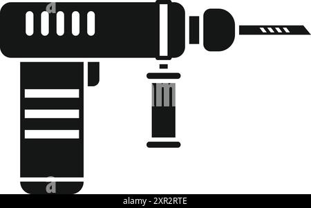 Silhouette noire d'une puissante perceuse à percussion électrique, outil essentiel pour les ouvriers de la construction et les amateurs de bricolage Illustration de Vecteur