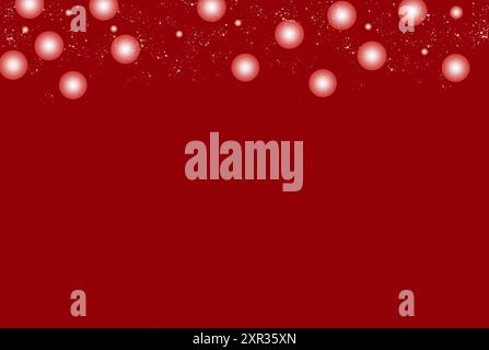 fond festif avec des lumières brillantes et étincelantes et des paillettes sur un fond rouge. Parfait pour Noël ou les créations et salutations sur le thème des fêtes Banque D'Images