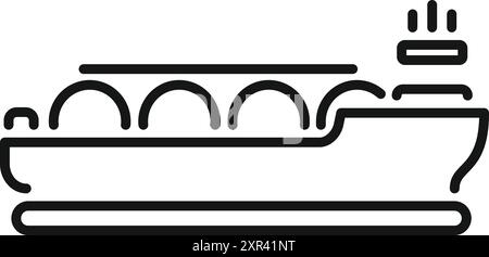 Navire transporteur de GNL transportant du gaz naturel liquéfié à travers l'océan Illustration de Vecteur