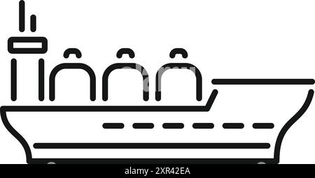 Simple icône noire et blanche d'un grand navire transporteur de gaz transportant du gnl Illustration de Vecteur