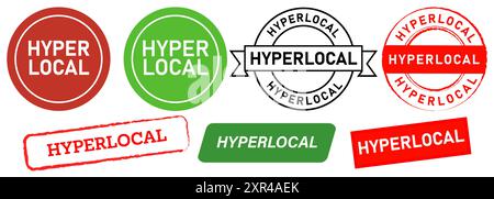 position hyperlocale ciblant l'idée marketing concept graphique timbre collection de conception d'icône Illustration de Vecteur