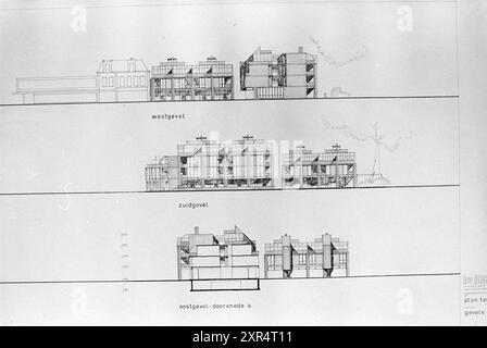 Photo de construction dessin de bâtiment de 4 côtés., 00-00-1978, Whizgle Dutch News : images historiques adaptées pour l'avenir. Explorez le passé néerlandais avec des perspectives modernes grâce à des images d'agences néerlandaises. Concilier les événements d'hier avec les perspectives de demain. Embarquez pour un voyage intemporel avec des histoires qui façonnent notre avenir. Banque D'Images