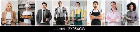 Collage de différentes professions, photos de diverses personnes Banque D'Images