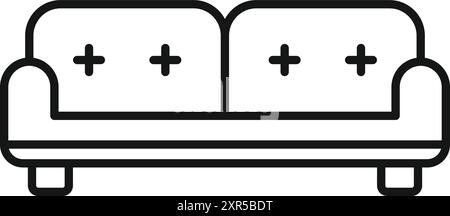 Simple dessin au trait d'un canapé, parfait pour représenter des concepts de mobilier, de confort et de design d'intérieur Illustration de Vecteur