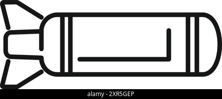 Icône de ligne simple d'une bombe aérienne, représentant des concepts de guerre, militaire et d'armes Illustration de Vecteur