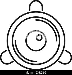 Icône de ligne simple d'une caméra de sécurité, représentant des concepts tels que la sécurité à domicile, la vidéosurveillance et la confidentialité Illustration de Vecteur