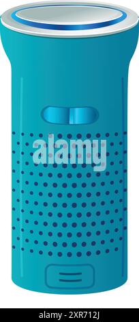 Purificateur d'air moderne fonctionnant, améliorant la qualité de l'air Illustration de Vecteur