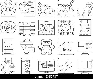 Data Science Innovate Technology Icons Set Vector Illustration de Vecteur