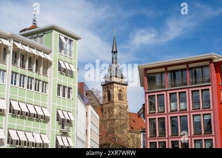 Stiftskirche, église évangélique de Stuttgart, Bade-Württemberg, Allemagne Banque D'Images