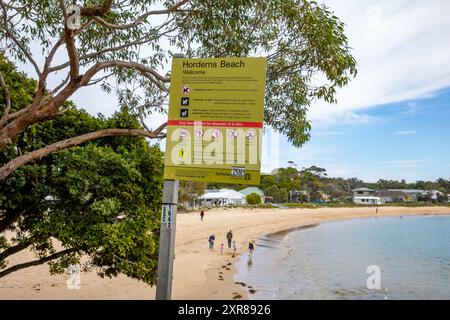 Village de Bundeena et plage de Hordens dans le sud de Sydney, parc national royal, Nouvelle-Galles du Sud, Australie Banque D'Images