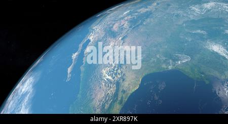 Montagnes Rocheuses aux États-Unis, Amérique. Vue aérienne depuis l'espace Banque D'Images