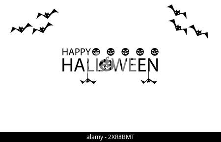 Joyeux Halloween texte Design pour des vacances amusantes Illustration de Vecteur