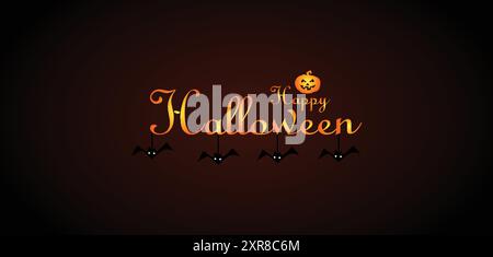 Joyeux Halloween texte Design pour des vacances amusantes Illustration de Vecteur