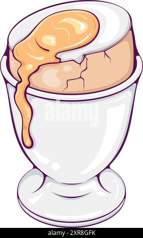 Oeuf dur mou sur une couleur de stand Illustration de Vecteur