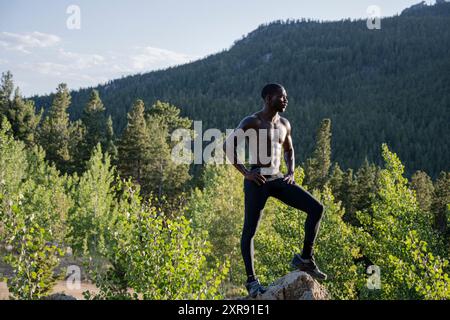 Portrait d'un homme afro-américain en forme Banque D'Images