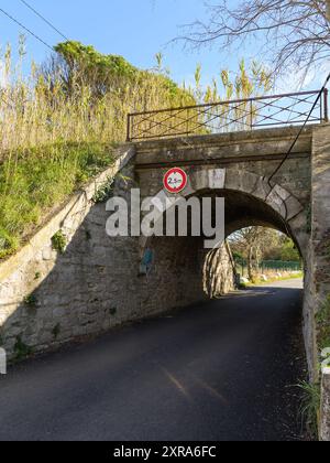 Arles, France - 12 mars 2023 : ancien pont ferroviaire par une journée ensoleillée en hiver Banque D'Images