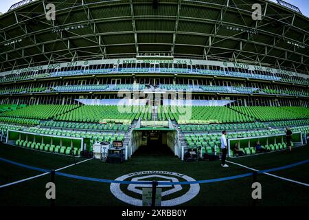 GRONINGEN, pays-Bas. 09 août 2024. Football, Euroborg Stadium, Dutch eredivisie, saison 2024/2025, pendant le match Groningen - NAC, Stadiumoverview crédit : Pro Shots/Alamy Live News Banque D'Images