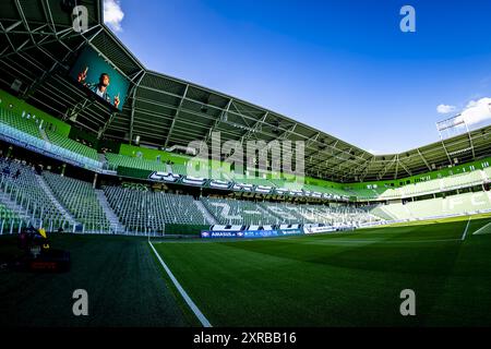 GRONINGEN, pays-Bas. 09 août 2024. Football, Euroborg Stadium, Dutch eredivisie, saison 2024/2025, pendant le match Groningen - NAC, Stadiumoverview crédit : Pro Shots/Alamy Live News Banque D'Images