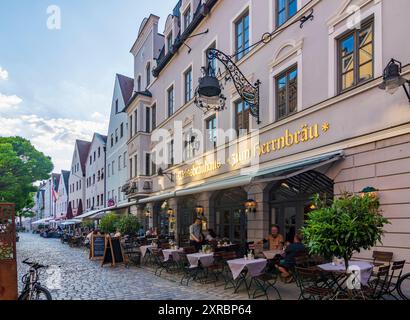 Ingolstadt, vieille ville, rue Dollstraße, restaurant à Oberbayern, haute-Bavière, Bavière, Allemagne Banque D'Images