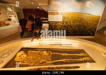 Angleterre, Kent, Folkestone, Folkestone Museum, exposition des vestiges funéraires anglo-saxons 'Aefre' datés du 6-7ème siècle après JC Banque D'Images