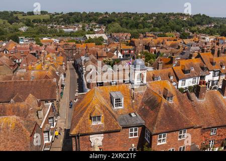 Angleterre, Sussex, Sussex de l'est, Rye, vue sur la ville depuis St. Tour de l'église de Marie Banque D'Images