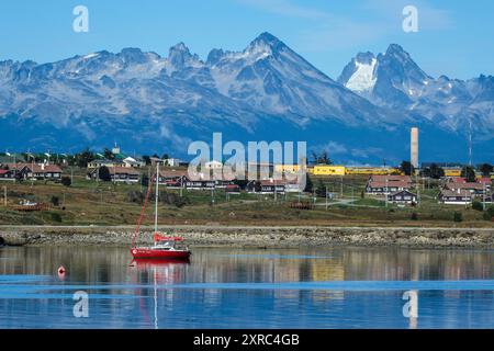 Port d'Ushuaia, canal Beagle, Ushuaia, Terre de feu, Argentine Banque D'Images