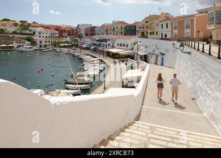 Cales Fonts port à es Castell, Minorque, mer Méditerranée, Îles Baléares, Islas Baleares, Espagne Banque D'Images