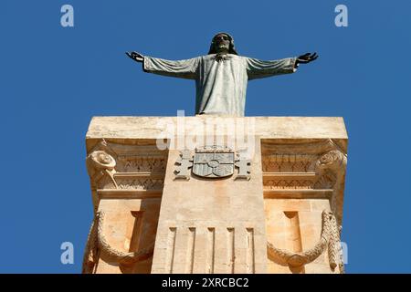 Statue du Christ Rédempteur sur Monte Toro, Minorque, Méditerranée, Îles Baléares, Islas Baleares, Espagne Banque D'Images