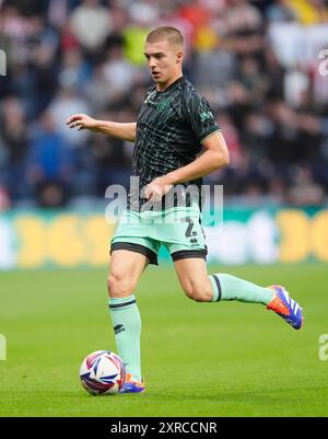 Alfie Gilchrist de Sheffield United lors du Sky Bet Championship match à Deepdale, Preston. Date de la photo : vendredi 9 août 2024. Banque D'Images