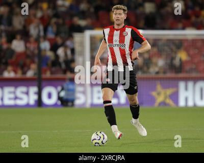 Londres, Royaume-Uni. 09 août 2024. Londres, Angleterre, 09 août 2024 : Mads Roerslev (30 Brentford) lors du match amical entre Brentford et le VfL Wolfsburg au Gtech Community Stadium à Londres, en Angleterre. (Jay Patel/SPP) crédit : photo de presse sportive SPP. /Alamy Live News Banque D'Images