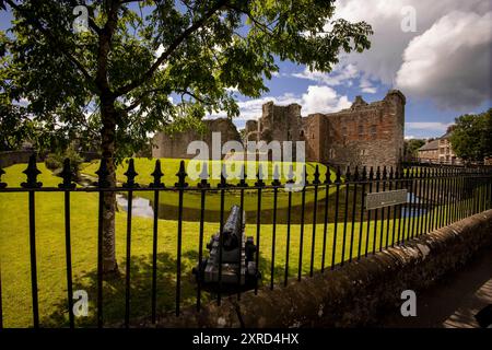 Rothesay, Bute, Écosse, Royaume-Uni. 6 juillet 2024. Le château de Rothesay sur l'île de Bute est unique parmi les châteaux écossais à la fois pour sa date précoce et son plan circulaire inhabituel. Il est également célèbre pour ses liens étroits avec les Stewarts, à la fois alors qu'ils étaient hauts commissaires héréditaires et, à partir de 1371, une dynastie royale. À ce jour, l'héritier du trône a toujours le titre de duc de Rothesay. (Crédit image : © Ruaridh Stewart/ZUMA Press Press Press Wire) USAGE ÉDITORIAL SEULEMENT! Non destiné à UN USAGE commercial ! Banque D'Images