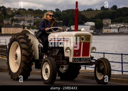 Rothesay, Bute, Écosse, Royaume-Uni. 6 juillet 2024. Tracteur modèle David Brown sur le front de mer lors du rallye annuel de tracteurs vintage à Rothesay. L'île de Bute est une île du Firth of Clyde dans l'Argyll, en Écosse. Bute est une destination de vacances populaire depuis plus d'un siècle. Rothesay, chef-lieu de Bute, est une station balnéaire avec un château, des cafés et des boutiques à l'ancienne. Suivez la route côtière vers le sud et vous trouverez Mount Stuart, un palais spectaculaire au milieu d'hectares de bois. (Crédit image : © Ruaridh Stewart/ZUMA Press Press Press Wire) USAGE ÉDITORIAL SEULEMENT! Non destiné à l'USAG commercial Banque D'Images