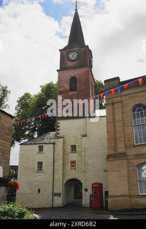 Tour de l'horloge de Jedburgh dans la ville de Scottish Borders, Écosse, Royaume-Uni Banque D'Images