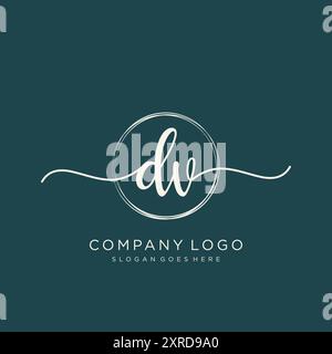 Design du logo DV initial Handwriting Illustration de Vecteur