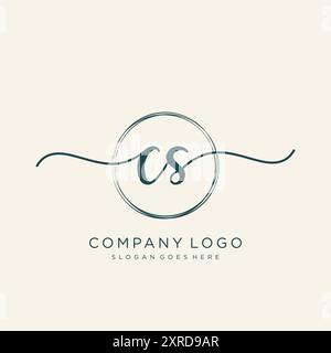 Logo CS initial Handwriting Illustration de Vecteur