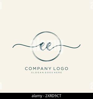 Design du logo EE initial Handwriting Illustration de Vecteur