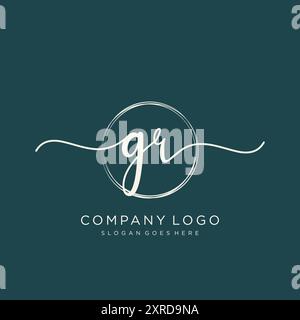 GR initial Handwriting logo Design Illustration de Vecteur