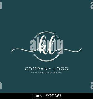 KL initial Handwriting logo Design Illustration de Vecteur