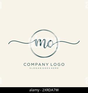 Logo MO initial manuscrit Illustration de Vecteur