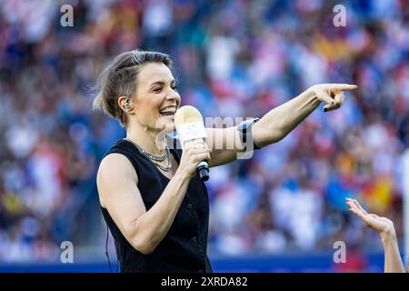 Paris, France. 09 août 2024. Jeux Olympiques, dernier match de football masculin entre les équipes nationales espagnole et française au stade du Parc des Princes. © ABEL F. ROS/Alamy Live News Banque D'Images