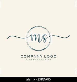 Logo MS initial Handwriting Illustration de Vecteur