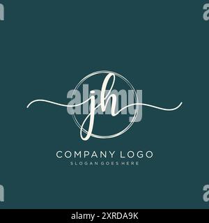 Logo JH initial Handwriting Illustration de Vecteur