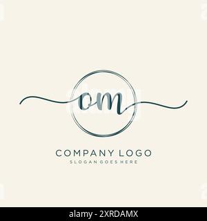 Logo OM initial Handwriting Illustration de Vecteur