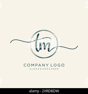 TM conception initiale du logo d'écriture manuscrite Illustration de Vecteur