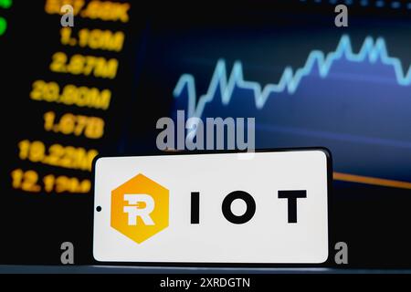 Paraguay. 09 août 2024. Dans cette illustration photo, le logo Riot Platform est affiché sur l'écran d'un smartphone. Crédit : SOPA images Limited/Alamy Live News Banque D'Images
