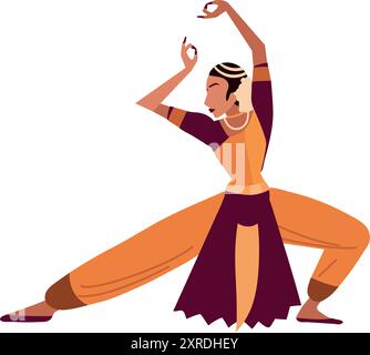 inde femme dansant classique bharatanatyam Illustration de Vecteur