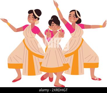 les gens heureux la célébration onam Illustration de Vecteur